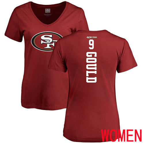 San Francisco 49ers Red Women Robbie Gould Backer #9 NFL T Shirt